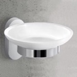 Gedy 5311-13 Frosted Glass Soap Dish With Chrome Mounting